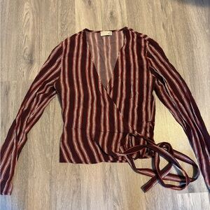 Aritzia Front tie Wrap Blouse
